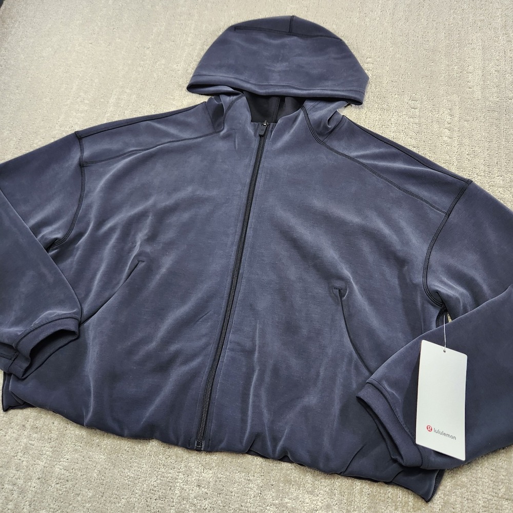 Lululemon Jacket Women 14 Softstreme Full Zip Hoodie NEW Black Athleisure